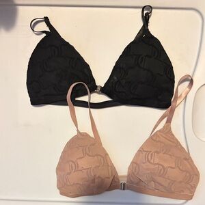 Juicy Couture Black and Tan Bra Set